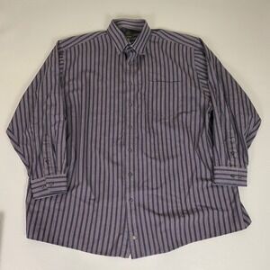 F/X Fusion Button‎ Down Shirt Men's 3X Plaid Long Sleeve Blue Purple Tan